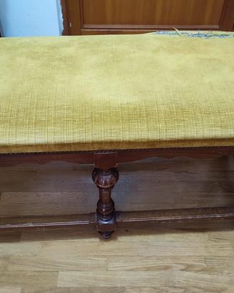 Coppia panche vintage in legno massello con seduta