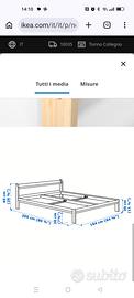 letto matrimoniale Ikea completo di doghe 