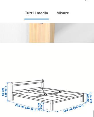 letto matrimoniale Ikea completo di doghe 