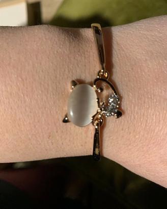 Bracciale rigido con gatto