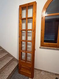 porta a vetri a due ante in  legno naturale