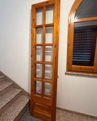 porta a vetri a due ante in  legno naturale