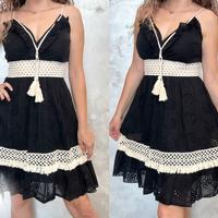 Abito nero in pizzo sangallo