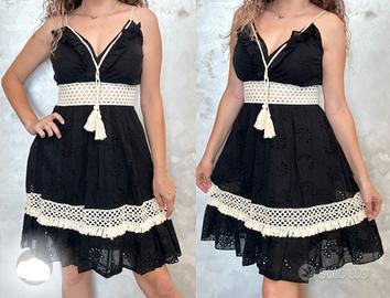 Abito nero in pizzo sangallo