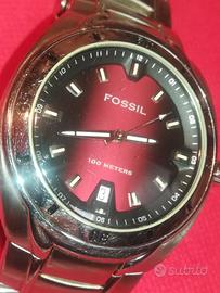 FOSSIL scuba QUADRANTE 100MT BRACCIALE ACCIAIO