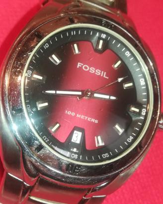 FOSSIL scuba QUADRANTE 100MT BRACCIALE ACCIAIO