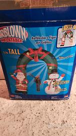 decorazione natale arco gonfiabile babbo pupazzo