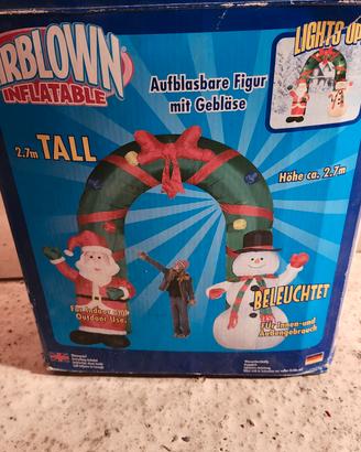 decorazione natale arco gonfiabile babbo pupazzo