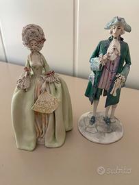Coppia statuine ceramica Longo e Cerva