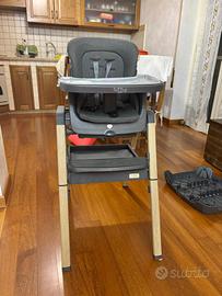 Set seggiolone pappa, tavolino e sedia dondolo