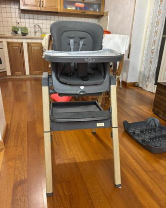 Set seggiolone pappa, tavolino e sedia dondolo