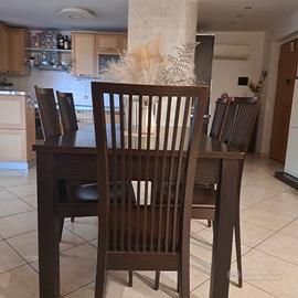 tavolo legno massello+6sedie