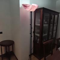 lampada da terra in vetro di murano e metallo anni