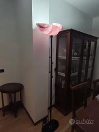 lampada da terra in vetro di murano e metallo anni