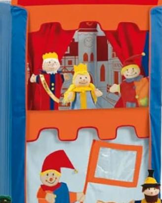 roba teatrino delle marionette con sei burattini