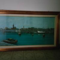 DIPINTO OLIO "VEDUTA DI ALGHERO" 60X120 M.DESSENA