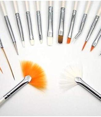 Set Pennelli Nail Art 15 Pezzi Gel