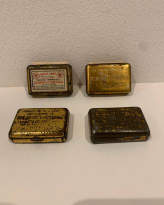 Set scatole di latta Clorato di Potassa vintage