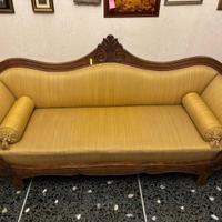 Raffinato divanetto a barca e poltrona primi 1800