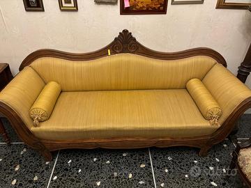 Raffinato divanetto a barca e poltrona primi 1800