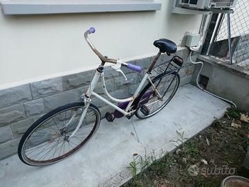 bicicletta bianca e ciclamino 