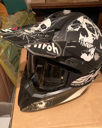Casco Airoh Skull S - Grafica Teschio Offroad Mota