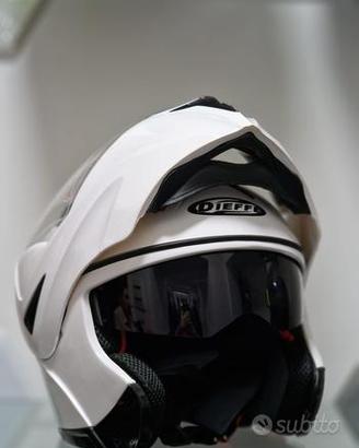 CASCO DIEFFE MODULARE DOPPIA VISIERA BIANCO LUCIDO