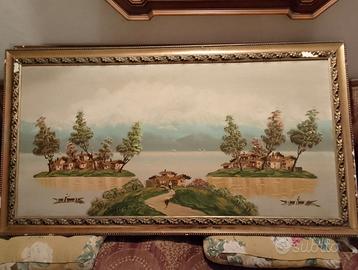 Quadro vintage di grandi dimensioni olio su tela.