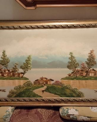 Quadro vintage di grandi dimensioni olio su tela.