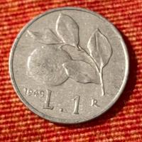 Moneta 1 Lira Anno 1949