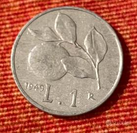 Moneta 1 Lira Anno 1949