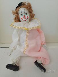 Bambola pagliaccio carillon anni 80/90 ceramica 