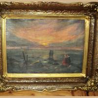 Quadro persone che guardano il tramonto