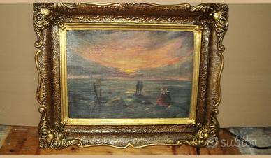 Quadro persone che guardano il tramonto