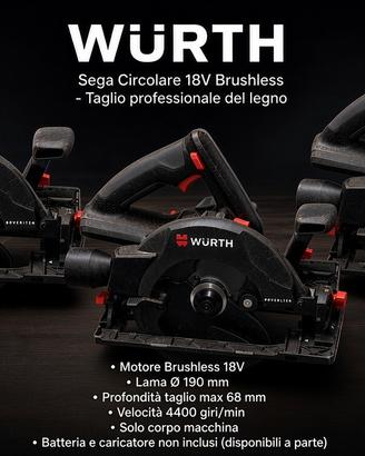Sega circolare wurth cube 18 v 