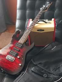 chitarra elettrica, amplificatore nuovo. custodia 