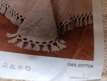 Copriletto matrimoniale in cotone beige