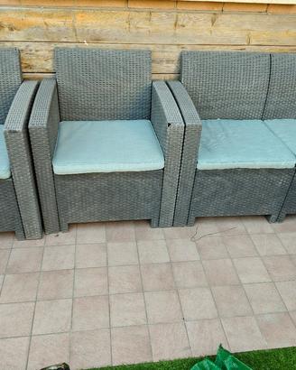 divanetto giardino rattan colore antracite