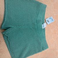 Pantaloncini in maglia verde, nuovo con cartellino