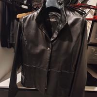 giacca in vera pelle nera
