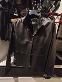 giacca in vera pelle nera