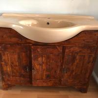 Mobile base lavabo in legno massello etnico