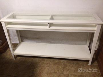 Consolla ingrasso con vetrina colore bianco Ikea