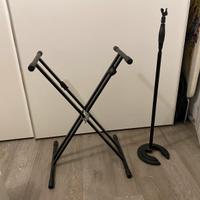 Stand per tastiera e porta microfono