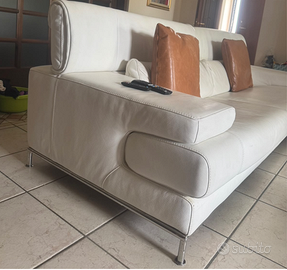 Divano 3/4 posti bianco PELLE