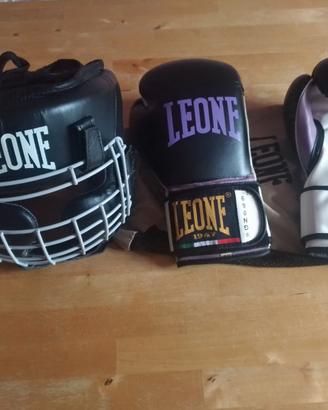 Guanti e casco LEONE kik boxing