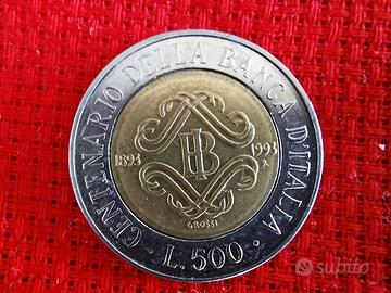 Moneta 500 lire ( centenario della banca d'italia