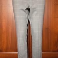 Pantalone Slim Fit a Quadri Grigio Chiaro Clayton