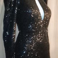abito nero paillettes 
