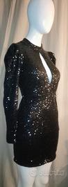 abito nero paillettes 
